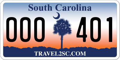 SC license plate OOO401