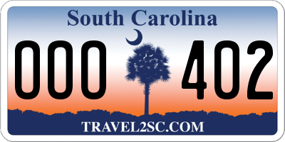 SC license plate OOO402