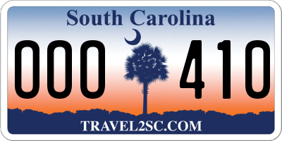 SC license plate OOO410