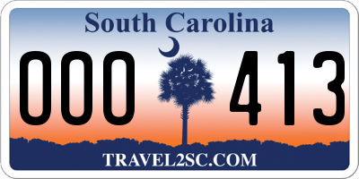 SC license plate OOO413