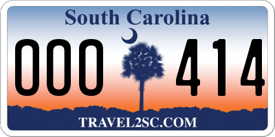 SC license plate OOO414