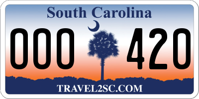 SC license plate OOO420