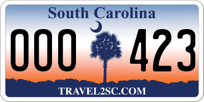 SC license plate OOO423