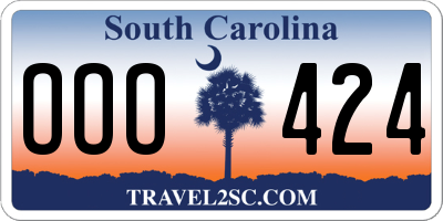 SC license plate OOO424