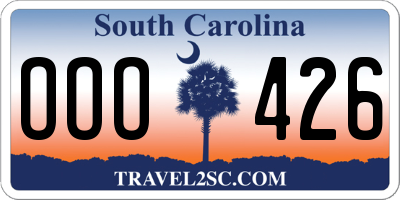 SC license plate OOO426