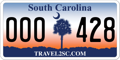 SC license plate OOO428