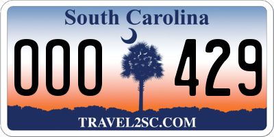 SC license plate OOO429