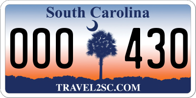 SC license plate OOO430