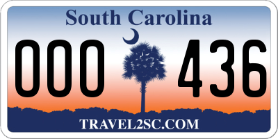 SC license plate OOO436