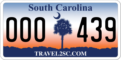 SC license plate OOO439
