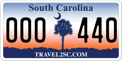 SC license plate OOO440
