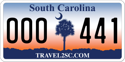SC license plate OOO441