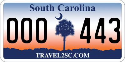 SC license plate OOO443