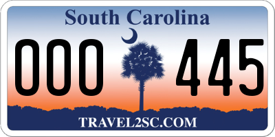 SC license plate OOO445