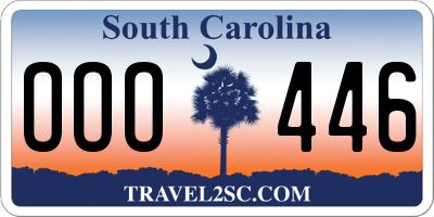 SC license plate OOO446