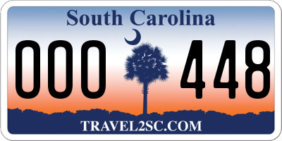 SC license plate OOO448