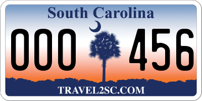 SC license plate OOO456