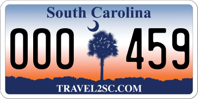 SC license plate OOO459