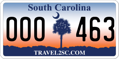SC license plate OOO463