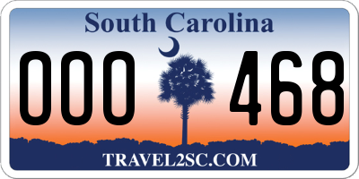 SC license plate OOO468
