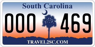 SC license plate OOO469