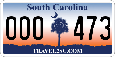 SC license plate OOO473