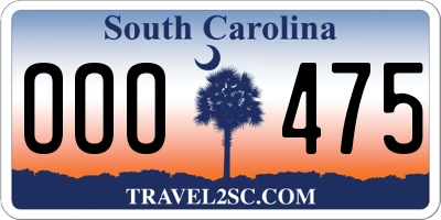 SC license plate OOO475