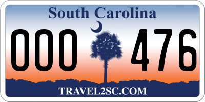SC license plate OOO476