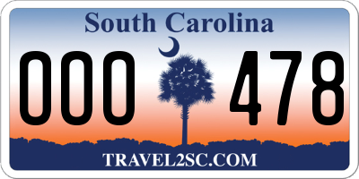 SC license plate OOO478
