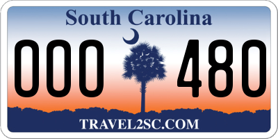 SC license plate OOO480
