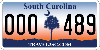 SC license plate OOO489