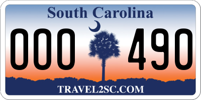 SC license plate OOO490