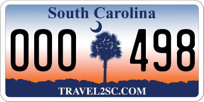 SC license plate OOO498