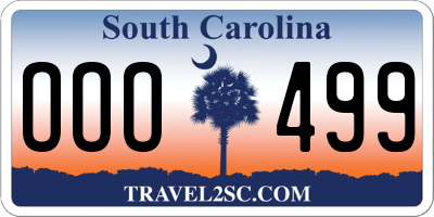 SC license plate OOO499