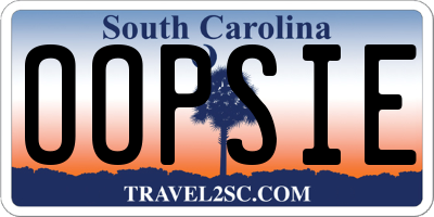 SC license plate OOPSIE