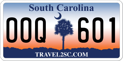 SC license plate OOQ601