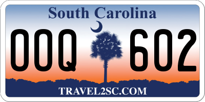 SC license plate OOQ602