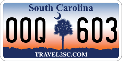 SC license plate OOQ603