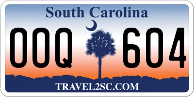 SC license plate OOQ604