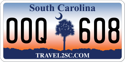 SC license plate OOQ608