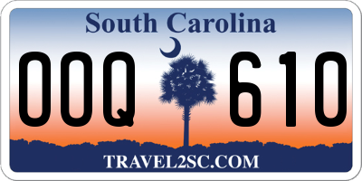 SC license plate OOQ610