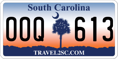 SC license plate OOQ613
