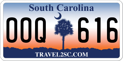 SC license plate OOQ616