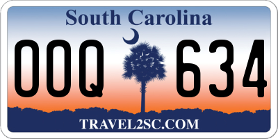 SC license plate OOQ634