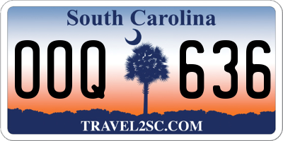 SC license plate OOQ636