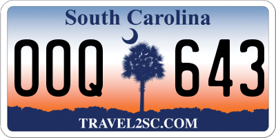 SC license plate OOQ643