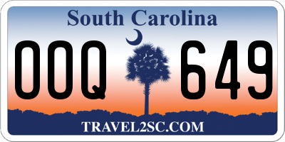 SC license plate OOQ649