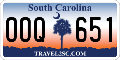 SC license plate OOQ651