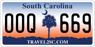 SC license plate OOQ669