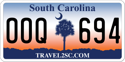 SC license plate OOQ694